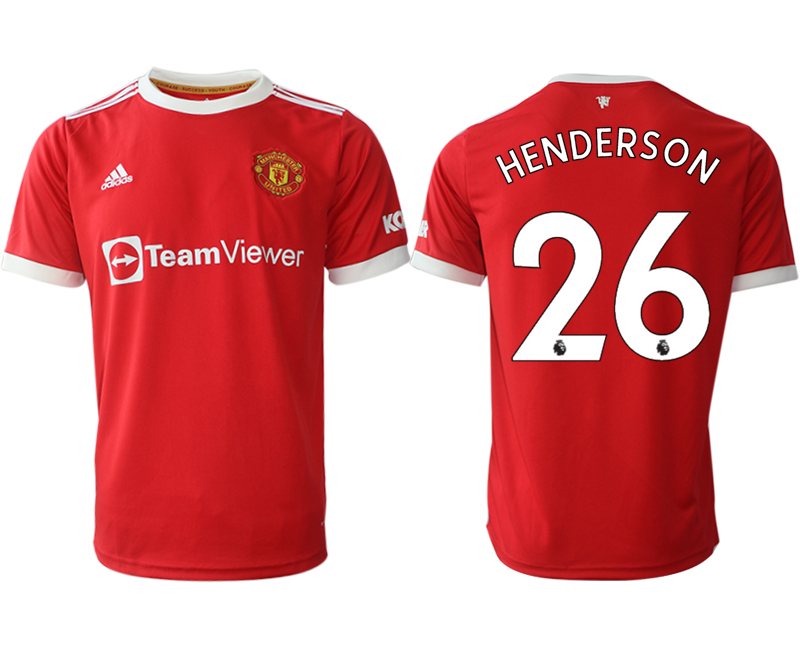 Men 2021-2022 Club Manchester United home red aaa version #26 Adidas Soccer Jersey->manchester united jersey->Soccer Club Jersey